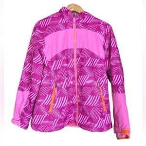 Lands’ End pink print winter parka / snowboard jacket Size XL / 16